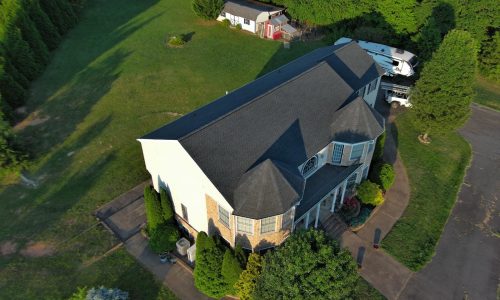 black asphalt roof